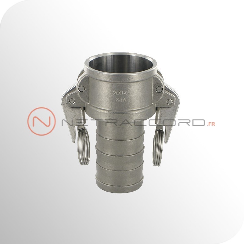 Coupleur à cames sécurisé type C à douille annelée - Inox Coupleur à cames sécurisé type C à douille annelée - Inox