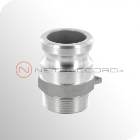 Adapteur type F mâle NPT - Aluminium