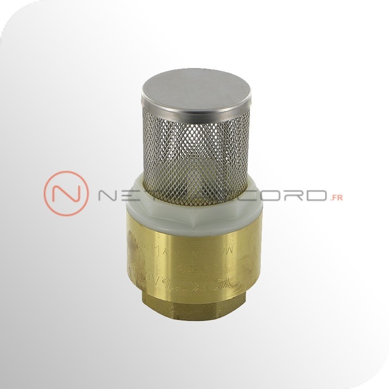 Clapet de retenue femelle/femelle BSP en laiton - obturateur Nylon et crépine Inox Clapet de retenue femelle/femelle BSP en laiton - obturateur Nylon et crépine Inox